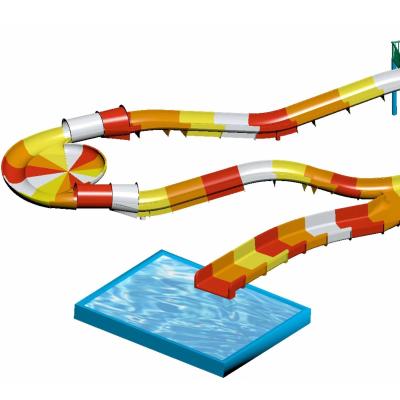 China Fiberglass Children s Water Roller Coaster Slides Outdoor Pool Water Slide For Family With a Safety Height in Yellow for sale