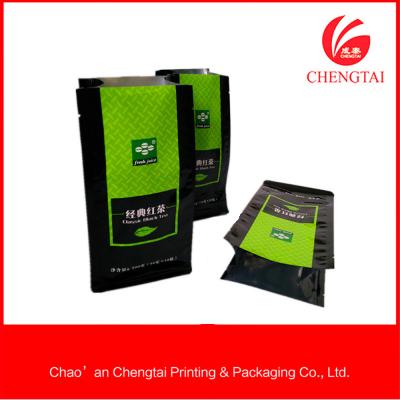 China 500g Tea Packaging Food Grade Flat Bottom Pouches Heat Sealing / Opaque for sale