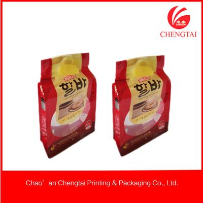 China Flat Bottom Bags For Sugar / Tea / Coffee / Meat Packaging square bag for sale