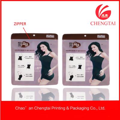 China Laminated material clothing packaging bags for women's underwear for sale