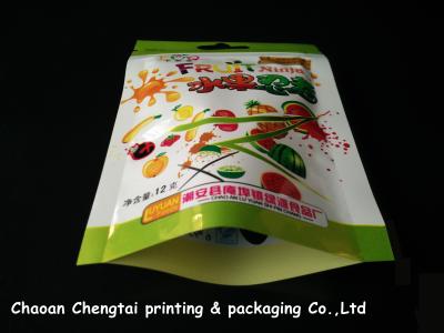 China Food Grade 12g Flat Snack Food Packaging Bags With Zipper / Clear Window for sale