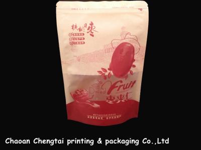 China Stand Up Flexible Paper Bag Packaging / Brown Paper Food Pouches With Zipper for sale