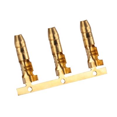 China Electrical / Aviation Terminal Block 5mm Brass Bullet Crimp Head Male And Female Cable Connector for sale