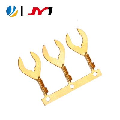 China Factory direct sales connecting Y-shape terminal coil shovel electric brass terminal fork shaped crimp brass terminal for sale