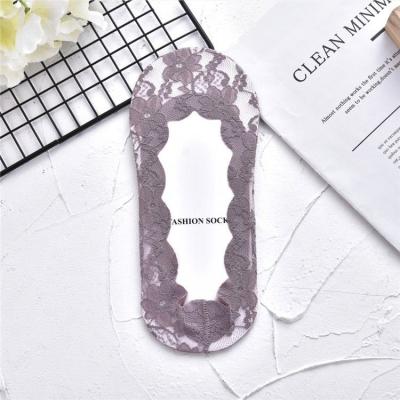 China New arrivals high quality antibacterial fashion women ladies lace up footie to bump lace socks for sale for sale