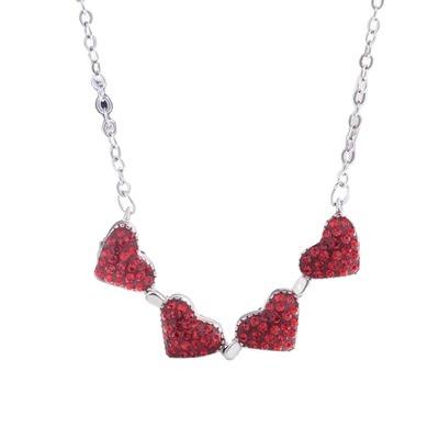 China 2021New High Polish Jewelry Four Leaf Clover Heart 46cm+2cm Pendant Necklace for sale