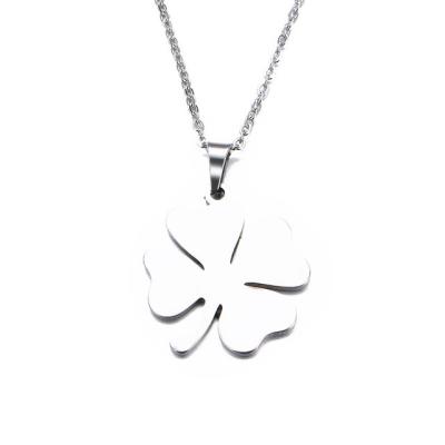 China CLASSIC Four Leaf Clover Women S Stainless Steel Necklace Lucky Leaf Shape Stainless Steel Clover Necklace for sale