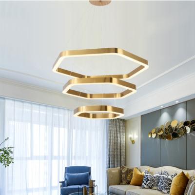 China Modern Fashionable Dining Room Bedroom Living Room Aluminum Round Ring Pendant Lamp for sale