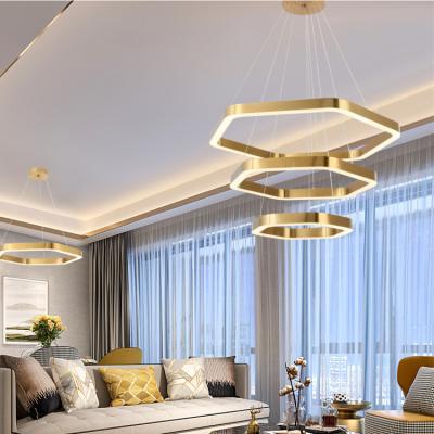 China Modern Home Deco Hanging Lighting Circle Rings LED Pendant Lights For Living Room Bedroom for sale