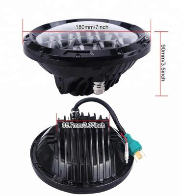 China Aftermarket wholesale die-cast aluminum 7 inch round led motorcycle headlight for sale