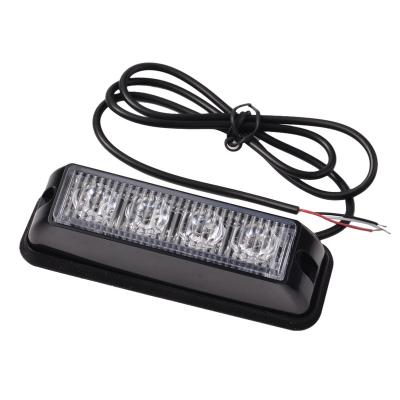 China Pmma Auto Grill Surface Mount Amber Led Strobe Emergency Flash Lights 4 Led Strobe Light for sale