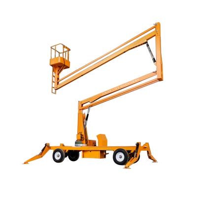 China Hotels CE ISO Certified Lift 6m 10m Articulated Towable Boom Lift Trailer Mounted Cherry Picker for sale