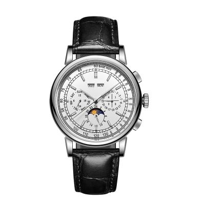 China Moon phase mechanical movement chronograph watch manufacturer automatic watch dropshipping 24 hours to ship for sale