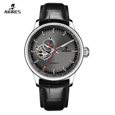 China Fashion Brand AKIRES Date Case Automatic Luminous Cavity Automatic Mechanical Dial Watch Silver Case Watch For Men for sale