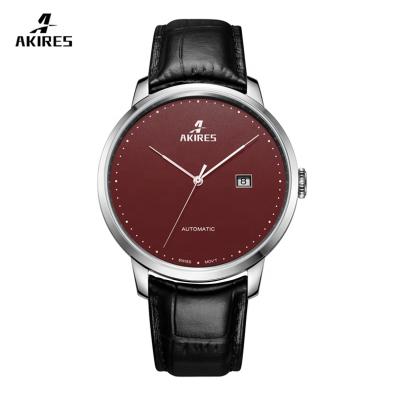 China Automatic date watches automatic mechanical watch luxury leather reloj automatic mechanical watches for men for sale