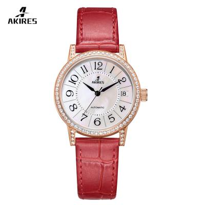 China Custom Order Women's Day/Date Logo Watches Brand Fashion Luxury Ladies Watch Leather Watch Women for sale