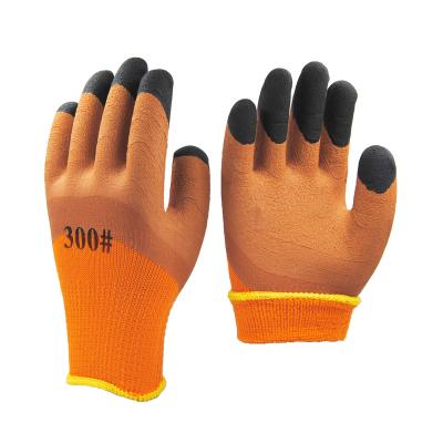 China Warm Coating Rubber Coated Sponge Rubber Acrylic Warm Half Dipped Men's Winter Work Gloves For Low Temperature for sale