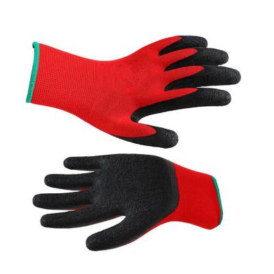 China Durable Nylon Anti Slip Garden Protection Work Gloves 13G Latex Ply Palm Coated Hand Gloves For Worker for sale