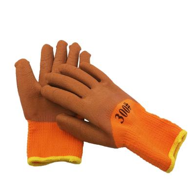 China Warmful and Breathable Competitive Shell Foam Latex Coated Work Gloves Custom Acrylic Latex Dipped Winter Protective Gloves for sale