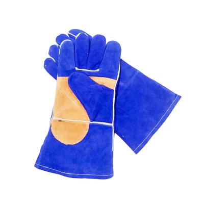 China High Quality Heat Resistant Anti-Cut Elbow Length Cowhide Industrial Protective Leather Welding Long Hand Gloves for sale