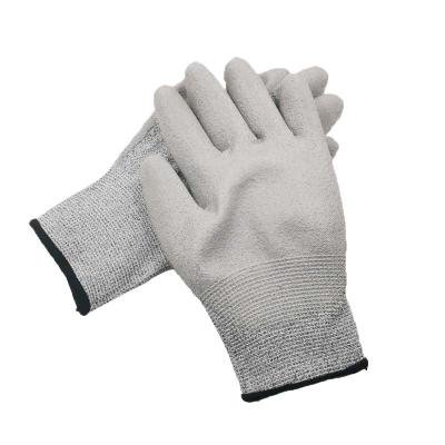 China Wholesale HPPE Anti-Cut High Handle Cut Proof Anti Cut Heavy Duty Gloves Level 5 Safety PU Palm Coated Work Gloves for sale