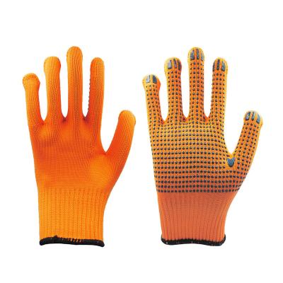 China Durable And Flexible Wholesale Cheap Nylon Seamless Knitted PVC Dotted Garden Working Gloves for sale