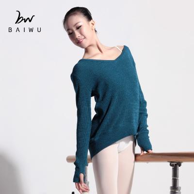 China 116146006 Breathable Dance Warm-up V-Neck Adult Ballet Sweater for sale