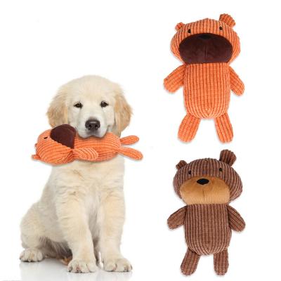 China China Factory Supply Stocked Direct Wholesale Solid Color Dog Toys Squeaky Pet Cotton Rope Bear for sale