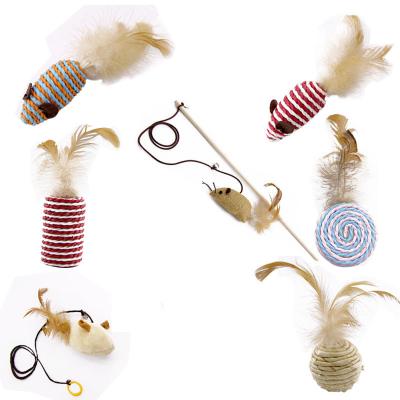 China Top Stocked Amazon Selling Cat Toy Funny Feather Playing Toys Interactive For Cats Kitten Feather Cat Stick Toys for sale