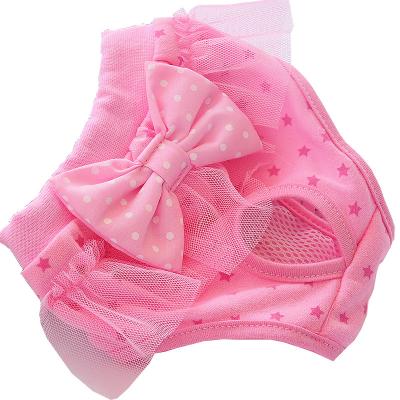 China Stocked top selling products on Amazon Amazon hot sale high quality washable soft pet pants lace up bow safety urine for sale