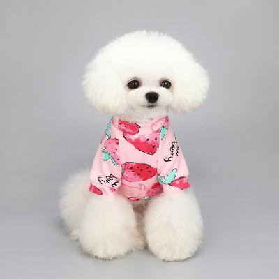 China Best Selling Pets Stocked Amazon Pet Cat Puppy Dogs Clothes For Summer Clothing Dress Cartoon Shirt Cute Casual T-shirt Vests Small for sale