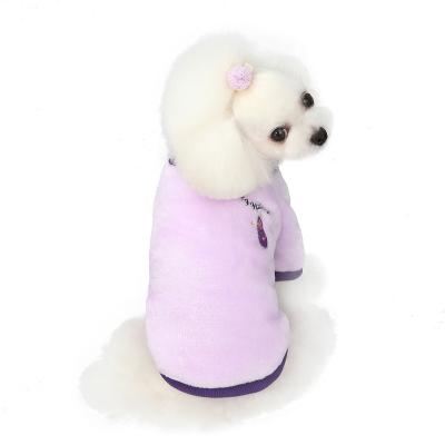 China Stocked Amazon Products Winter Fashion Top Selling Wholesale Fleece Striping Pets Invest Teddy Puppy Dog Clothes for sale