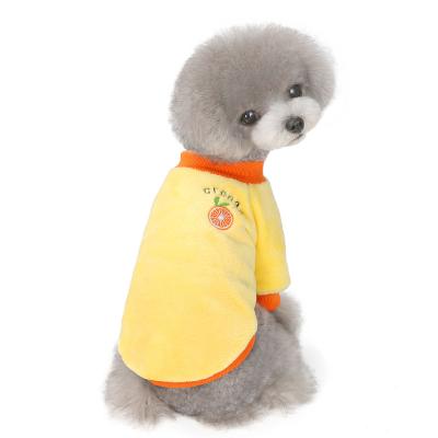 China Top Stocked Amazon Wholesale Cheap Price Winter Fashion Fleece Striping Pets Invest Teddy Puppy Dog Clothes for sale