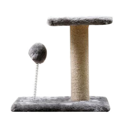 China Amazon Stocked Top Selling Small Pet Home Natural Sisal Style Scratch Elevating Wooden Pet Housing Furniture Scratching Post Cat Tree Tower for sale