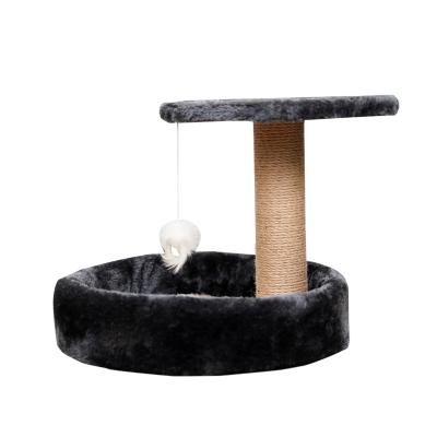 China Top Stocked Amazon Selling Hot Selling Natural Wooden Cat Furniture Scratch Post House Housing Tower Cat Tree for sale