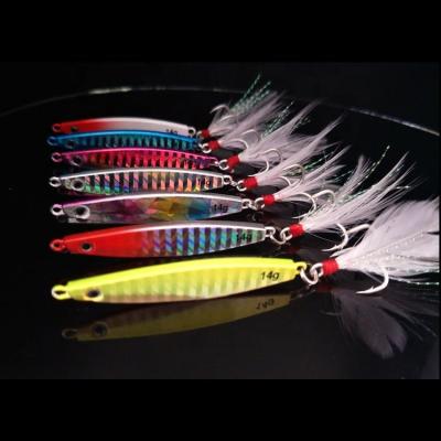 China Lead 7g to 80g Vertical Metal Sinking Jig Lures Swim Hard Bait VIB Fishing Saltwater Artificial Rig for sale