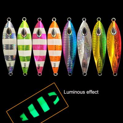 China 40/60/80/100/120/150/200g Lead Luminous Effect Long Cast Lures Metal Swim Bait Artificial Baitcasting Fishing Hard Saltwater for sale