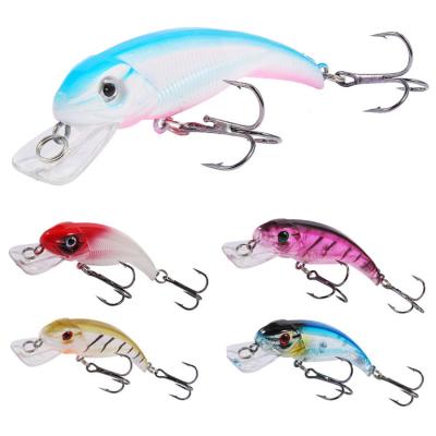 China ABS Hard Plastic 7.5cm 6.3g Mininow Sinking Artificial Realistic Bass Hard Baits Treble Hooks 3D Eyes Crankbait Fishing Lures for sale