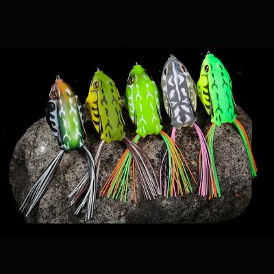 China 5.5cm Frog 12g Top Water Soft Floating Artificial Bait Lure Double Hook for Bass Pike Snakehead Dogfish Musky 5.0cm/pc or 5.5cm/pc for sale