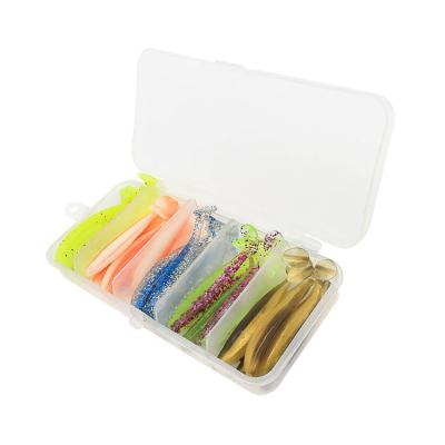 China PVC 25PCS 7.5cm Paddle 2.8g Artificial Tail Soft Bait Set Fishing New Plastic Lure PVC Wholesale Custom for sale