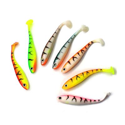 China Artificial Silicone 7cm Paddle 2.1g Tail Silicone Swim Fishing Soft Holographic Lure Bait 3D Eye Wholesale for sale