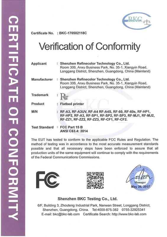 FCC - Shenzhen Refinecolor Technology Co., Ltd.