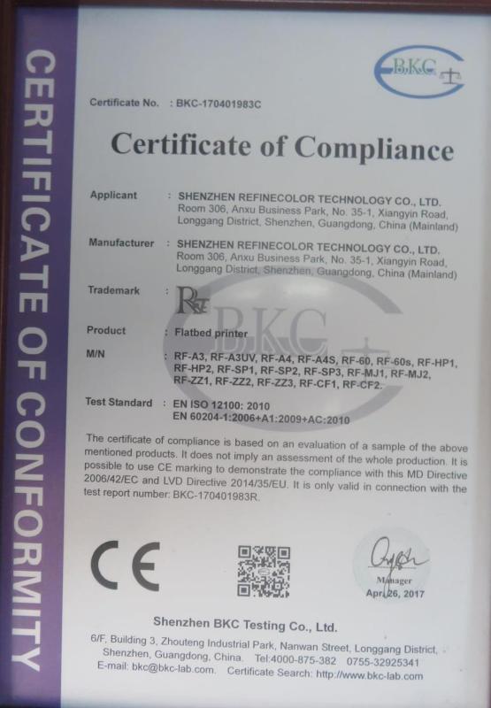 CE - Shenzhen Refinecolor Technology Co., Ltd.