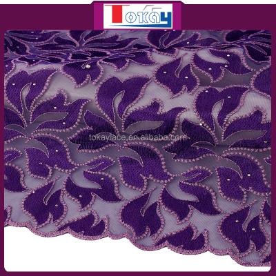 China Sustainable Dress African French Net Embroidery Lace Fabric Wedding for sale