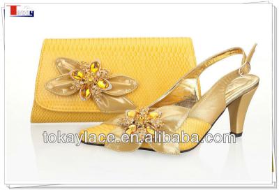 China Pumps yellow lady shoe and bag to match Italy design for sale