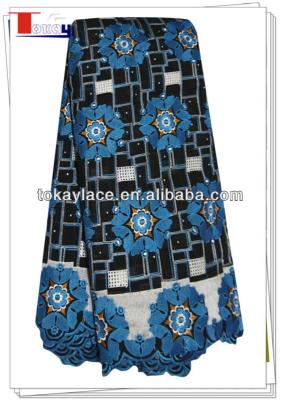 China Latest Viable African Royal Blue Swiss Voile Lace Fabric From Switzerland for sale