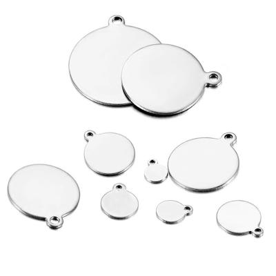 China CLASSIC Size 6/8/10/12/15/18/20/25/30mm Blank Tags Round Silver Disc Coin Jewelry Stainless Steel Pendant Charm For DIY Jewelry for sale