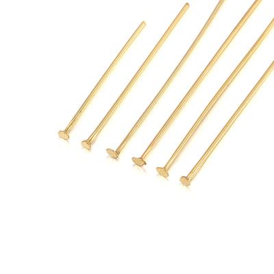 China DIY Necklace Pendants Jewelry PVD Gold Plated Stainless Steel Flat Head Pins 20 25 30 35 40 45mm Headpins Findings For Diy Jewelry Making Supplies Accessories for sale