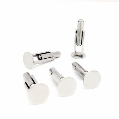 China High Quality Solid Stainless Steel Cufflink Parts Findings DIY Necklace Pendants Jewelry Maker Factory Direct Selling For Men's Suit T-shirt Cuff Link for sale