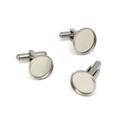 China High Quality Solid Stainless Steel Cufflink Parts Findings DIY Necklace Pendants Jewelry Maker Factory Direct Selling For Men's Suit T-shirt Cuff Link for sale